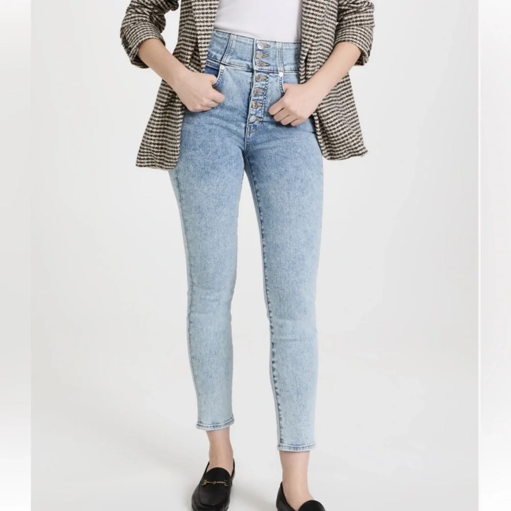 Veronica Beard Katherine Corset Skinny Jeans Light Wash Size 32 - Picture 1 of 7